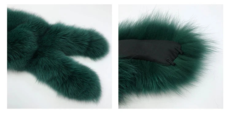 Fur Sleeve Women Fashion Luxury Real Fox Fur Coat Single Sleeve New Arrival