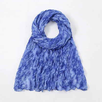 Spain Lovely Polka Floral Crinkle Viscose Shawl Scarf Lady Soft Thin Beach Wrap Pashmina Stole Bufandas Muslim Hijab 175*85Cm
