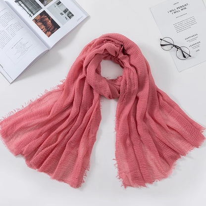 2026 Muslim Fashion Women Crinkle Hijab Scarf Soft Solid Head Scarves Turban Shawls and Wraps Hijab femme musulman kopftuch