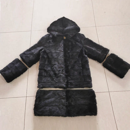 Real Fur Coat Winter Hats Of Mink Fur Coat Women's New Long Coats Winter Warm Natural Mink Fur Jacket Genuine Leather Coats