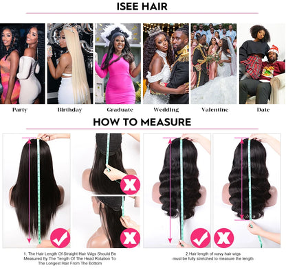 Wear And Go Glueless Human Hair Wig ISEE Hair Body Wave Lace Front Wig #4 Chocolate Brown Colored Wigs Lace Closure Wigs