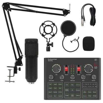 V9XPro Sound Card Studio Mixer Noise Reduction Portable Microphone Voice BM800 Live Broadcast for Phone Computer Record V9X Pro
