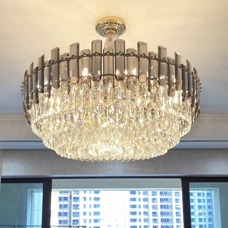 Ceiling Lamp For Living Room  Round Crystal Kitchen Lamp Simple Modern Atmosphere Bedroom Dining Room Lamp Light Pandant lights