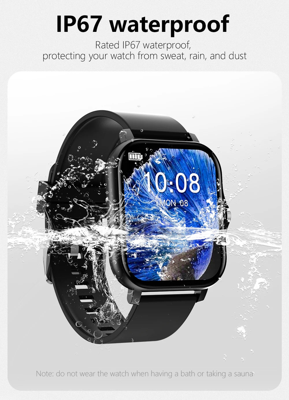 New Smart Watch Android IOS Phone 1.44 Inch Color Screen Bluetooth Call Blood Oxygen/Pressure Monitoring Smart Watch Women Men