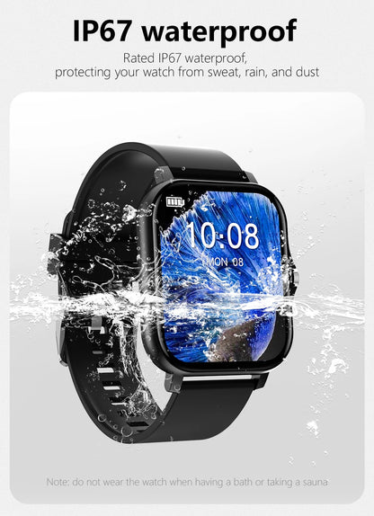 New Smart Watch Android IOS Phone 1.44 Inch Color Screen Bluetooth Call Blood Oxygen/Pressure Monitoring Smart Watch Women Men