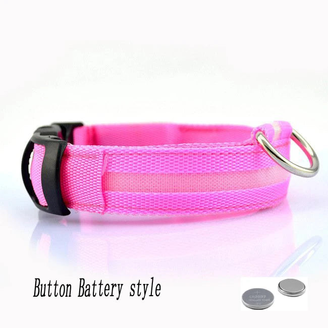 USB Rechargeable Pet Dog LED Glowing Collar Luminous Flashing Necklace Outdoor Walking Night Safety Supplies