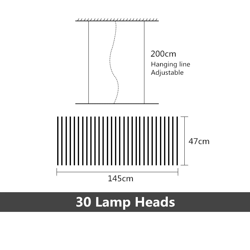 Modern LED Ceiling Chandelier Lights Nordic Luxury Pendant Lights for Living Dining Room Fish Bone Design Dimmable Hanging Lamp