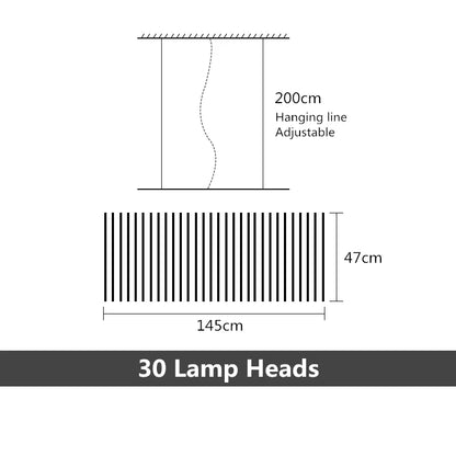 Modern LED Ceiling Chandelier Lights Nordic Luxury Pendant Lights for Living Dining Room Fish Bone Design Dimmable Hanging Lamp