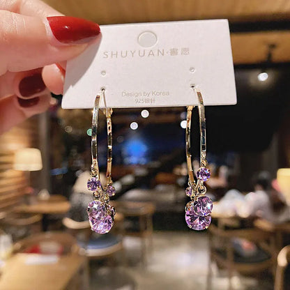 2023 New French Fashion Earring Temperament Luxury Top Quality Zircon Earrings 2021 Trend Personalized Luxury Jewelry Pendant