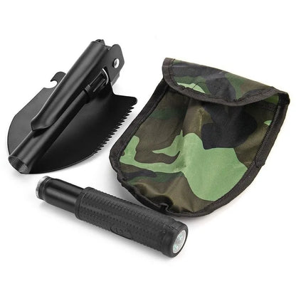 Foldable Shovel with Compass Multi Purpose for Camping Hiking Backpacking Gardening Hiking Accessories