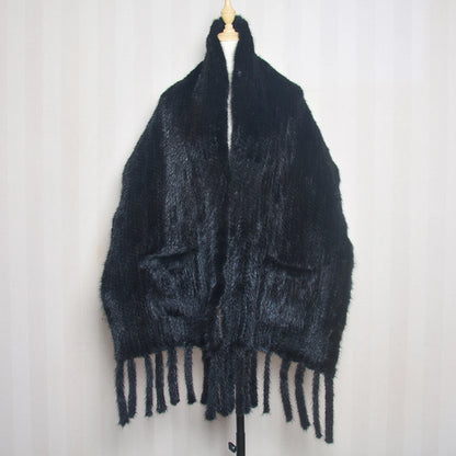 2026 Hot Sale Long Style Winter Warm Real Natural Mink Fur Scarf Real Mink Fur Shawl Fashion Women Knitted Real Mink Fur Scarves