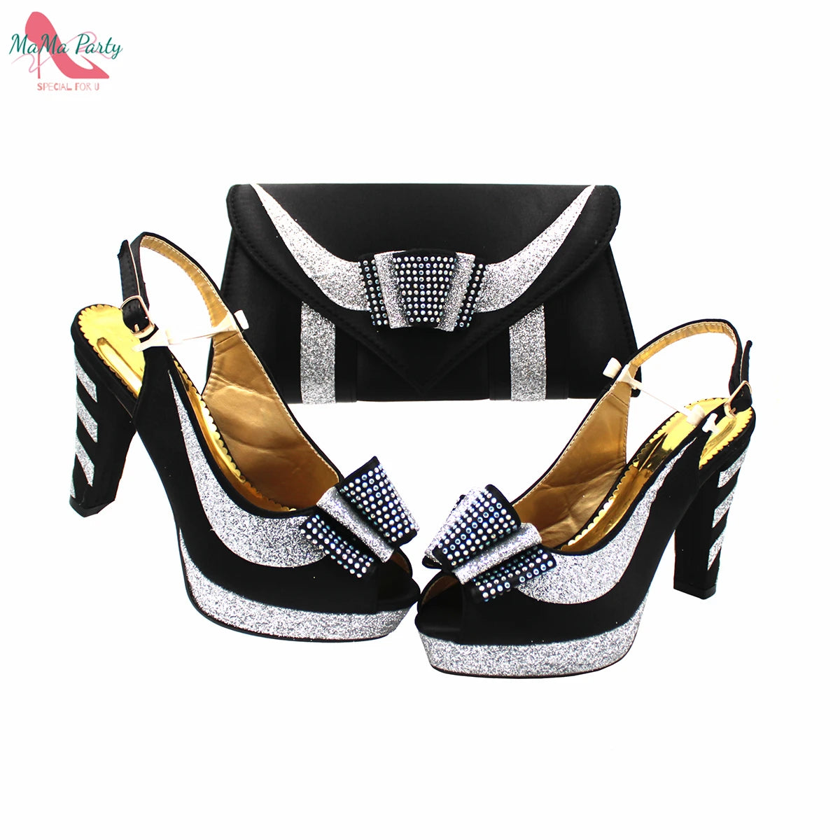 2024 High Quality Fashion Nigerian Women Shoes Matching Bag Set in Royal Blue Color Specials Design with Appliques for Party