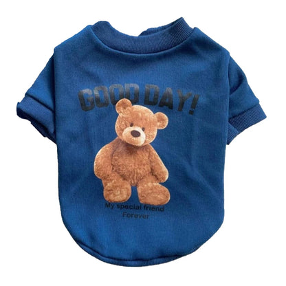 Autumn Winter Puppy Hoodie Clothing Cartoon Bear T Shirt Vest Cat Sweater with Pocket Big Dog Sport Shirt Pet Vest Pet Clothes