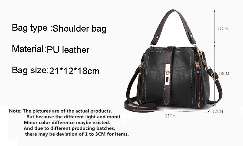 New Arrival PU Leather Bucket Shoulder Bags for Women Solid Color Crossbody Small Handbag Zipper Phone Purse Messenger Bag Pouch