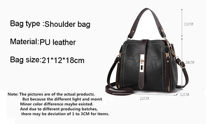 New Arrival PU Leather Bucket Shoulder Bags for Women Solid Color Crossbody Small Handbag Zipper Phone Purse Messenger Bag Pouch