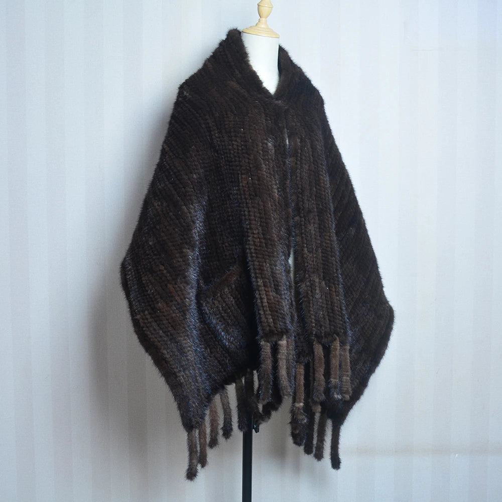 2026 Lady Luxury Authentic Mink Fur Shawl Scarf Winter 100%Natural Mink Fur Real Scarf Shawl Fashion Genuine Mink Fur Ponchos