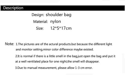 Casual Waterproof Nylon Crossbody Bags Women Messenger Shoulder Bag Female Small Cell Phone Handbags Purses Sports Pouch Bag