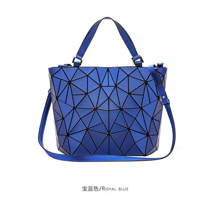 Luminous Bag Sequins Geometric Bags for Women 2024 Quilted Shoulder Bags Laser Plain Folding Female Handbags Bolsa Feminina