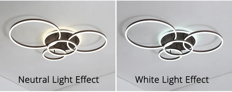 Modern Round Design Ceiling Lights For Living Room Bedroom Gold White Coffee Painted  Circle Rings Lighting Fixtures Luminaire