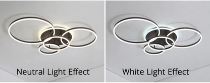 Modern Round Design Ceiling Lights For Living Room Bedroom Gold White Coffee Painted  Circle Rings Lighting Fixtures Luminaire