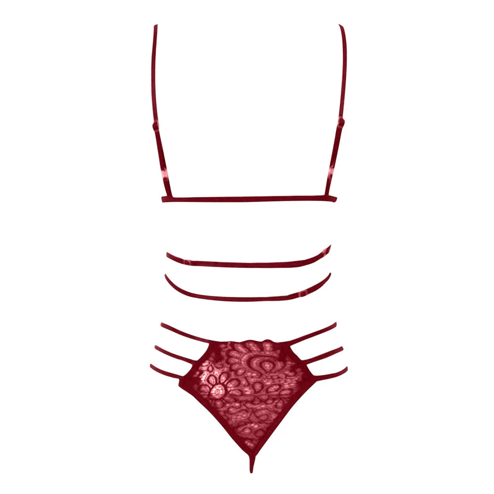 Sexy Lingerie Pornos Suit Corset Bandage Push Up Lace Bra Tops Panties Underwear Set Sleepwear Pajamas Erotic Costume Intimates