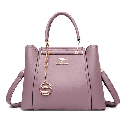 Casual Tote Women's Soft Leather Handbag Luxury Designer 3 Layers Shoulder Crossbody Bag Lady Large Capacity Shopper Sac A Main