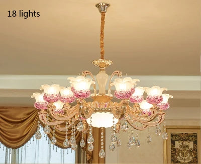 Luxury Living Room Chandelier Crystals Glass Hall Main Pendant Lamps Restaurant Bedroom French Creative Hanging Light Luminaire