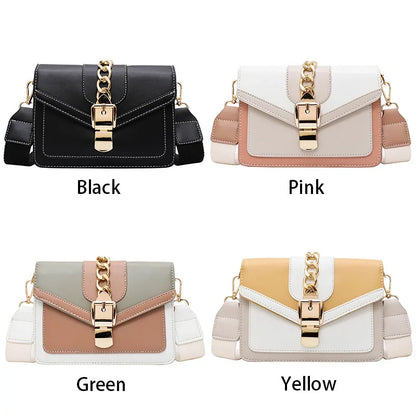 Yogodlns Small Summer Contrast Color PU Leather Crossbody Bags For Women New  Chain Shoulder Messenger Handbags Lady Hand Bag