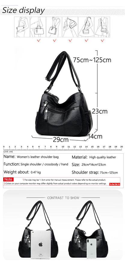 High Quality Leather Luxury Handbags Ladies Bag Designer Shoulder Crossbody Bags For Women 2024 New Bolsa Feminina Sac A Main