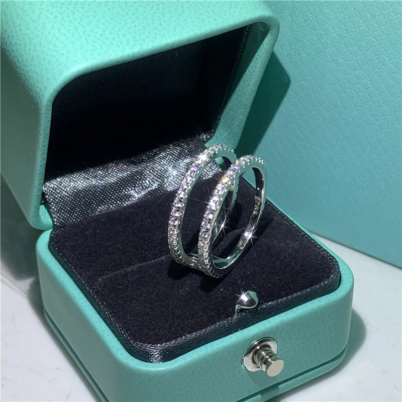 Wholesale Eternity Band Promise ring 925 Sterling silver Diamond cz Engagement Wedding Rings for women Men Finger Party Jewelry