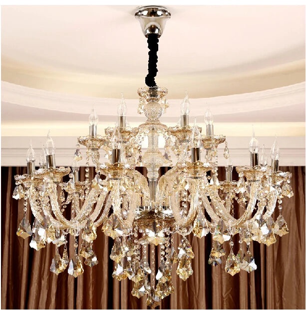 Modern Crystal Led Chandelier Cognic/TR GOLD/Silver K9 Large 6/8/10/15/18 Arm Living Room Lustres De Cristal Lighting Fixture