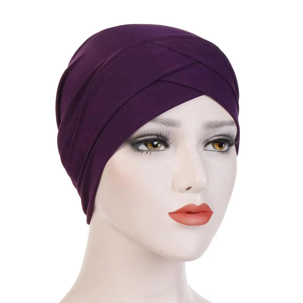 2020 Full Cover Inner Hijab Caps Muslim stretch Turban cap Islamic Underscarf Bonnet Solid Modal Under Scarf caps turbante mujer
