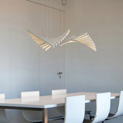 Modern LED Ceiling Chandelier Lights Nordic Luxury Pendant Lights for Living Dining Room Fish Bone Design Dimmable Hanging Lamp