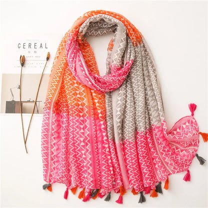 2020 New Fashion Print Summer Women cotton Scarf Polka Dot Beach Hijab Shawls and Wraps Female Foulard Echarpe Designer Bandana