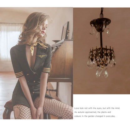 Stewardess Uniform Erotic Lingerie Sexy Costumes Flight Attendant Costume Sex Cosplay Anime Police Japanese Lingerie Role Play