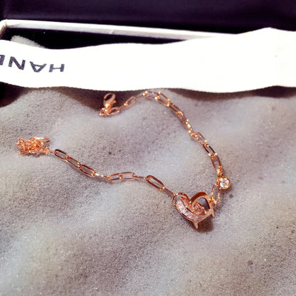 Korean Fashion Exquisite Luxury Lady Bracelets Buckle AAA Top Quality Bangles Shine Women Trend Charm Jewelry Romantic Pendant