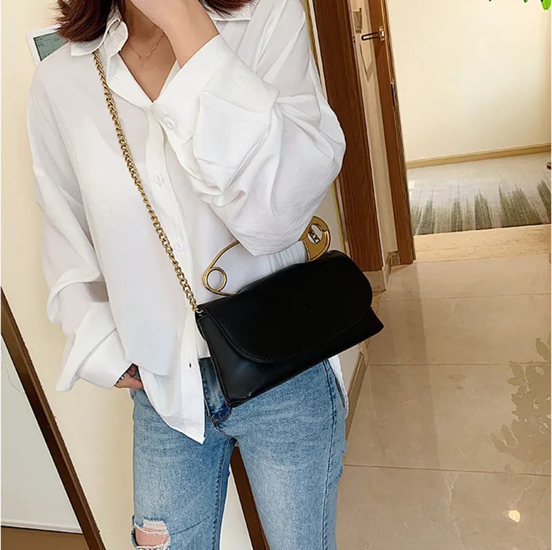 PU Leather Handbag Women Designer Chains flap Shoulder Bag 2020 Fashion Party Clutch Bags Purse Mini Crossbody Tote Female bolsa