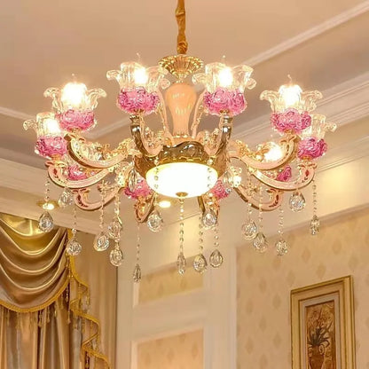 Luxury Living Room Chandelier Crystals Glass Hall Main Pendant Lamps Restaurant Bedroom French Creative Hanging Light Luminaire