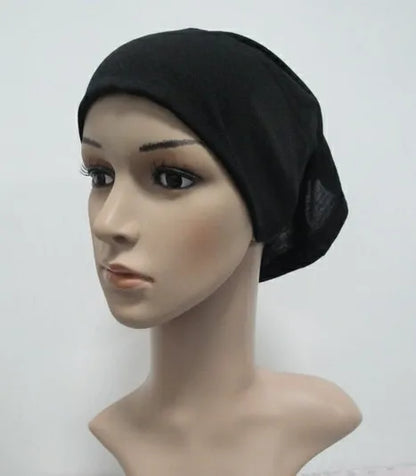 H065 plain tube hats Muslim Turban Pure Color Stretch Inner Hijabs For Caps Ready To Wear Women Head Scarf Under Hijab Bonnet