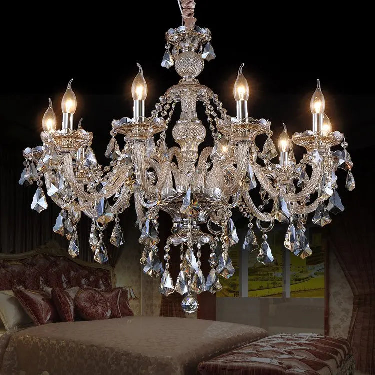 Modern Crystal Led Chandelier Cognic/TR GOLD/Silver K9 Large 6/8/10/15/18 Arm Living Room Lustres De Cristal Lighting Fixture