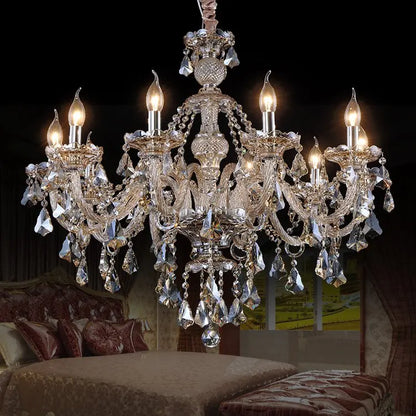 Modern Crystal Led Chandelier Cognic/TR GOLD/Silver K9 Large 6/8/10/15/18 Arm Living Room Lustres De Cristal Lighting Fixture
