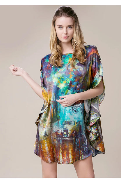 100% Mulberry Silk Nightgowns For Women  Long   Silk Nightdress  Real Silk sleepwear  Ladies Female   Gift Loose Large Free size