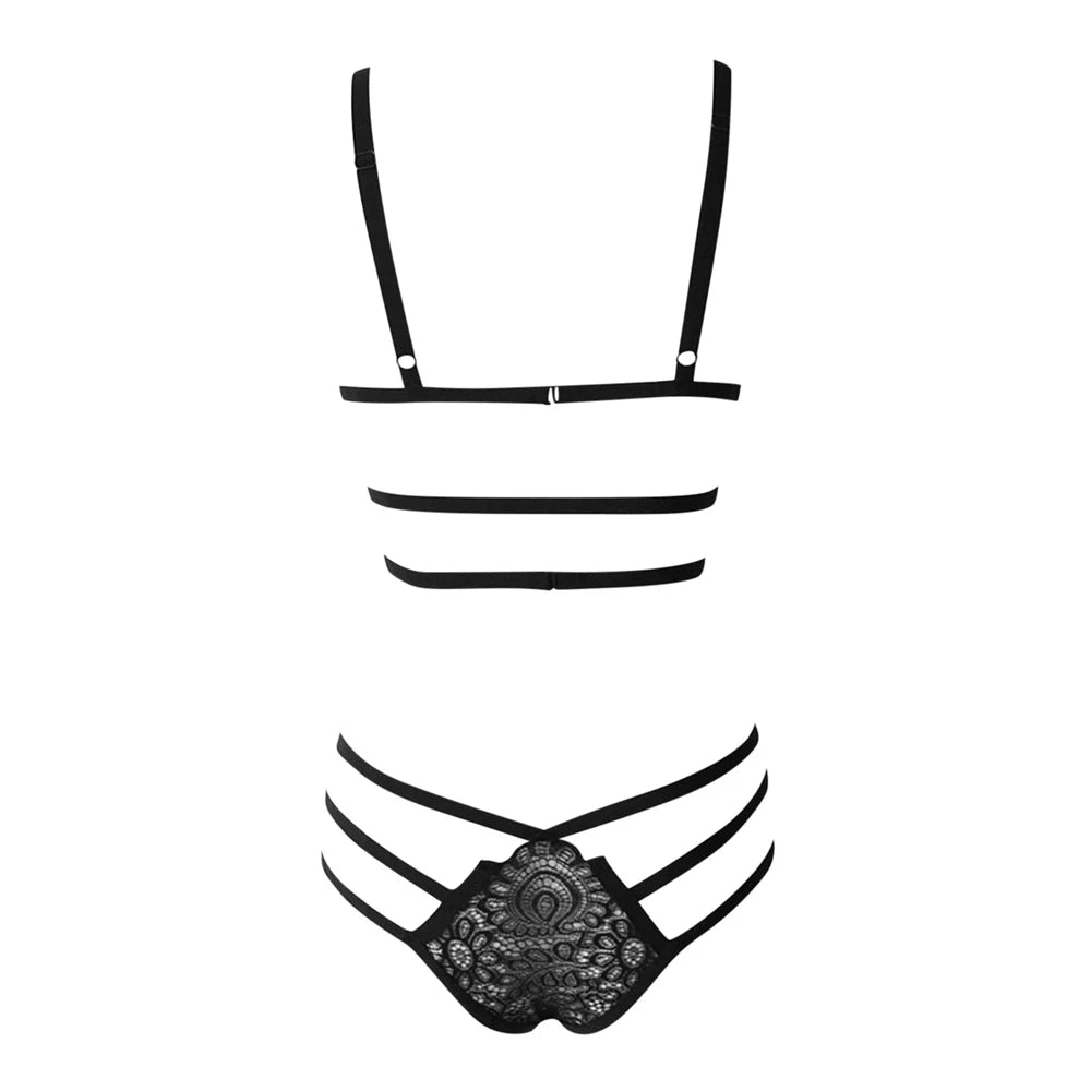 Sexy Lingerie Pornos Suit Corset Bandage Push Up Lace Bra Tops Panties Underwear Set Sleepwear Pajamas Erotic Costume Intimates