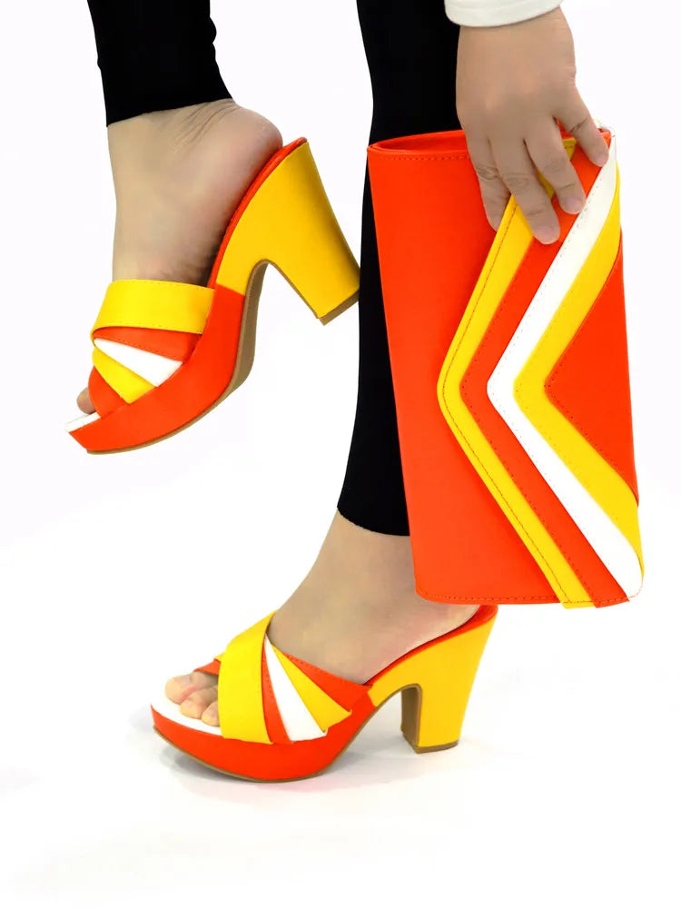 Latest Italian Designer Shoes and Bags Matching Set Nigerian Women Party Pumps High Heels Rhinestone Women Wedding Shoe Elegant