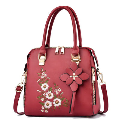 Yogodlns Luxury Embroidery Handbag For Women PU Leather Tassel Crossbody Bag Designer Handle Bag Brand Female Shoudler Bag bolso