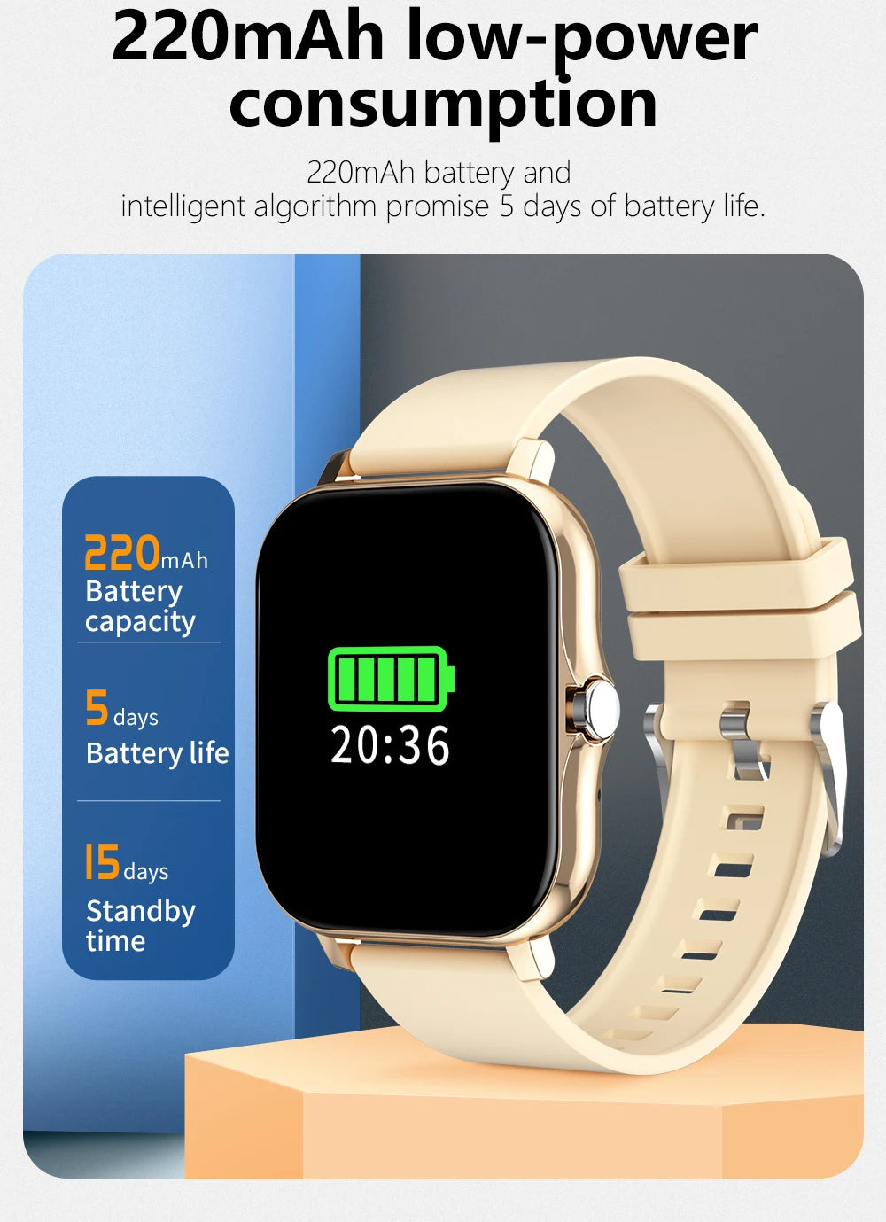 New Smart Watch Android IOS Phone 1.44 Inch Color Screen Bluetooth Call Blood Oxygen/Pressure Monitoring Smart Watch Women Men