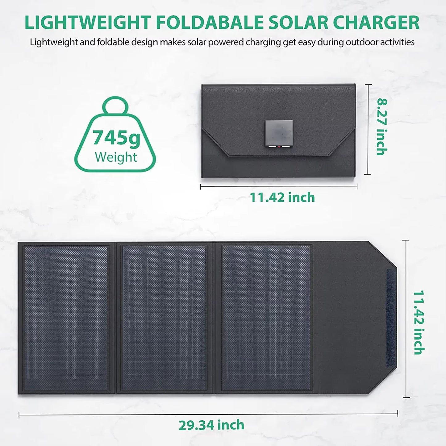Portable Folding Solar Charger Power Bank Solar Panel for Mobile Phones and Laptops with 40W/50W Power Options
