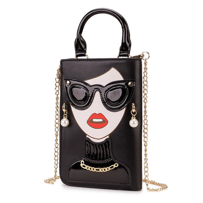 Sexy Lady Face Purses and Handbags for Women Fashion Designer Chain Shoulder Bag Party Clutch Funky Female Crossbody Bags 2022
