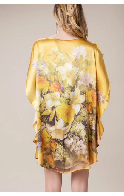 100% Mulberry Silk Nightgowns For Women  Long   Silk Nightdress  Real Silk sleepwear  Ladies Female   Gift Loose Large Free size