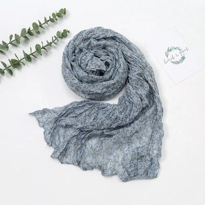 Spain Lovely Polka Floral Crinkle Viscose Shawl Scarf Lady Soft Thin Beach Wrap Pashmina Stole Bufandas Muslim Hijab 175*85Cm